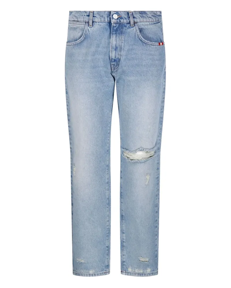 Amish Jeans in Distressed-Optik - Blau Blau