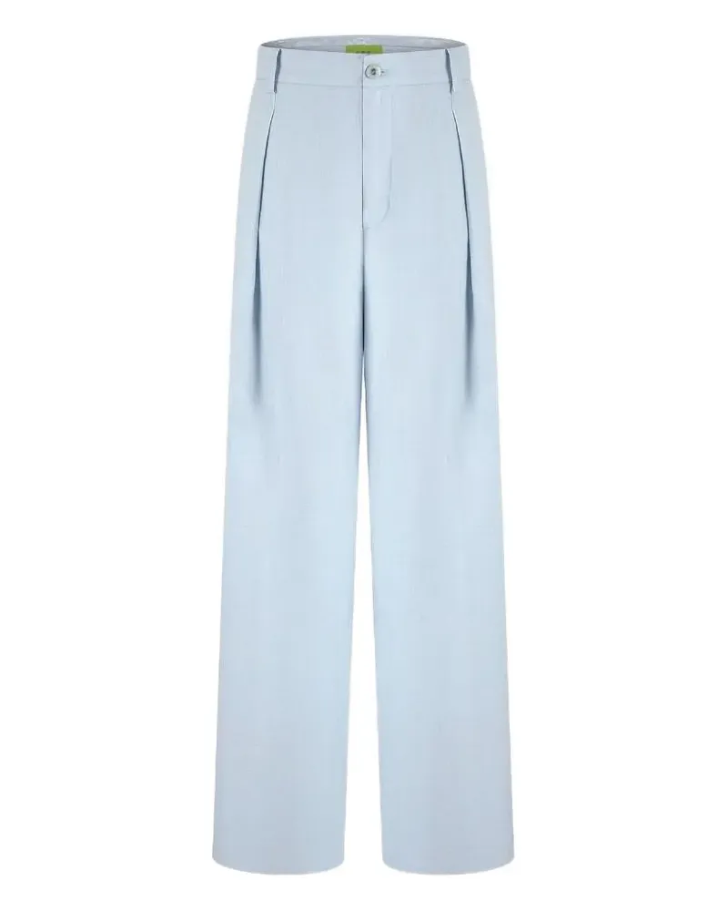 Shanghai Tang Leinenhose mit geradem Bein - Blau Blau