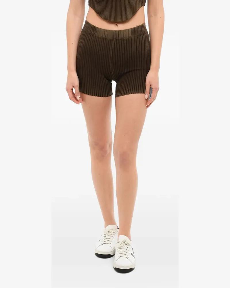 Cotton Citizen ribbed distressed shorts - Braun Braun