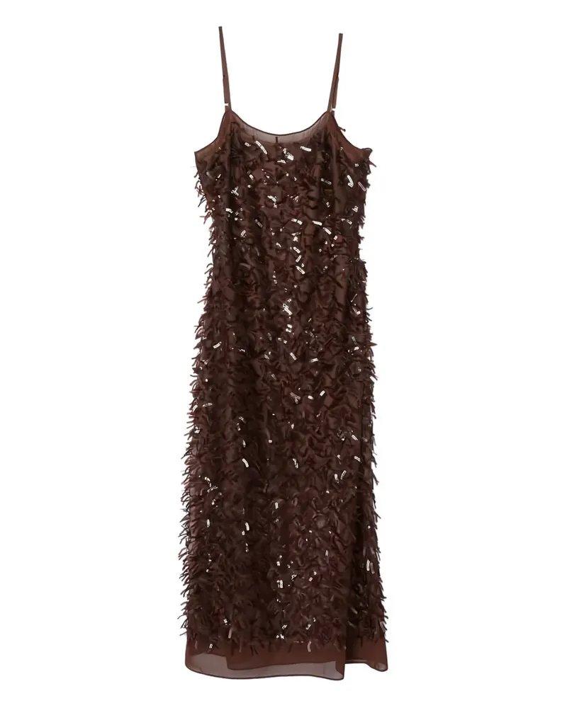 3.1 phillip lim Paillettenkleid mit Fransen - Braun Braun