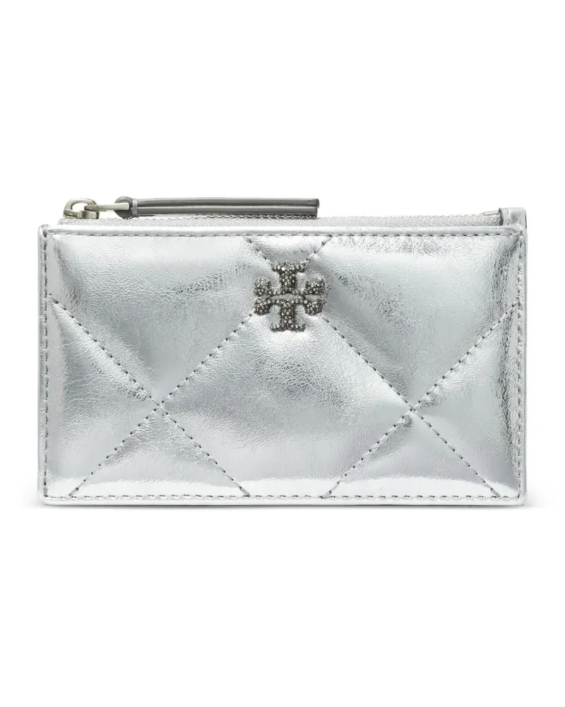 Tory Burch Kira Kartenetui mit Rautensteppung - Silber Silber
