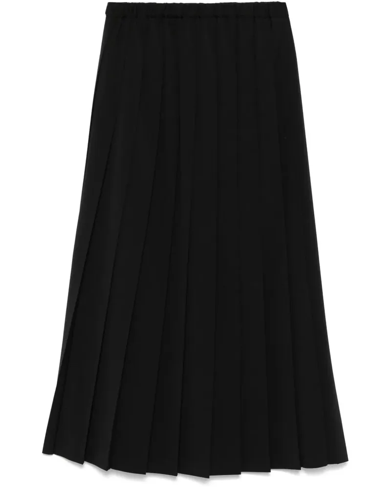 Junya Watanabe Midirock mit Falten - Schwarz Schwarz
