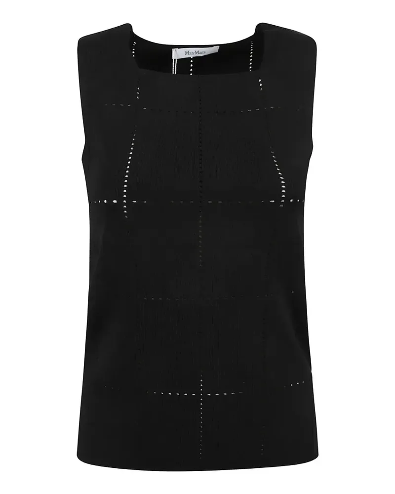 Max Mara Top mit eckigem Ausschnitt - Schwarz Schwarz