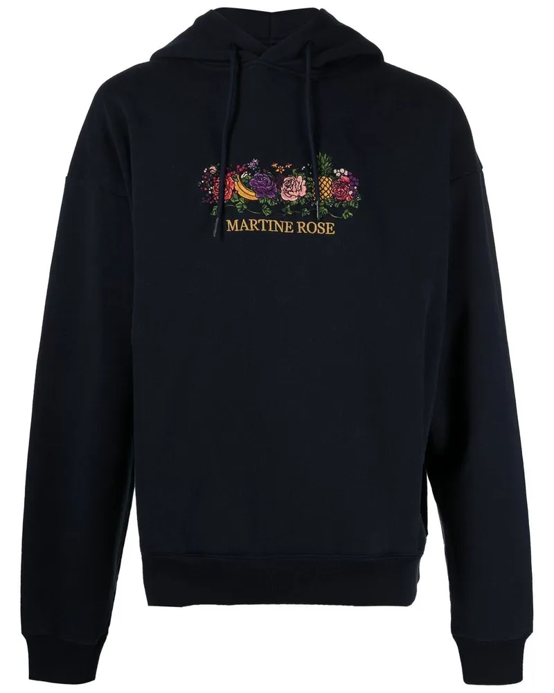 Martine Rose Hoodie mit Logo-Stickerei - Blau Blau