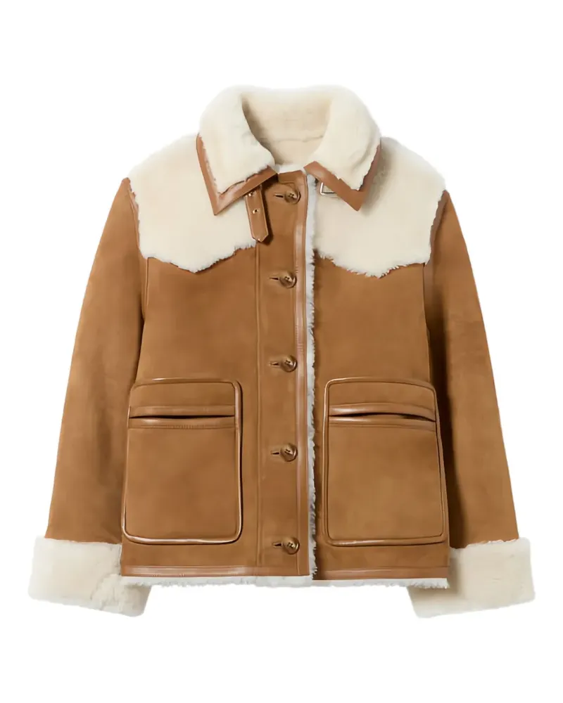 Claudie Pierlot Mantel mit Shearling-Besatz - Braun Braun