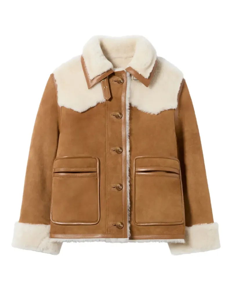Claudie Pierlot Mantel mit Shearling-Besatz - Braun Braun
