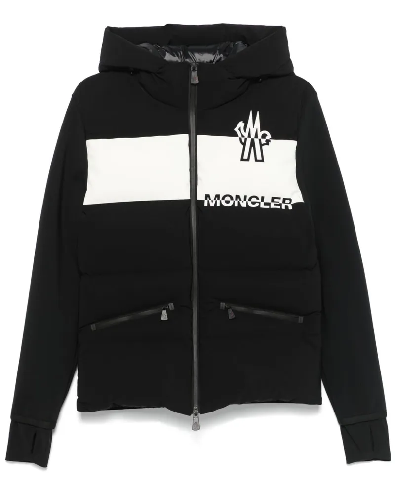 Moncler Jacke mit vorstehendem Logo - Schwarz Schwarz