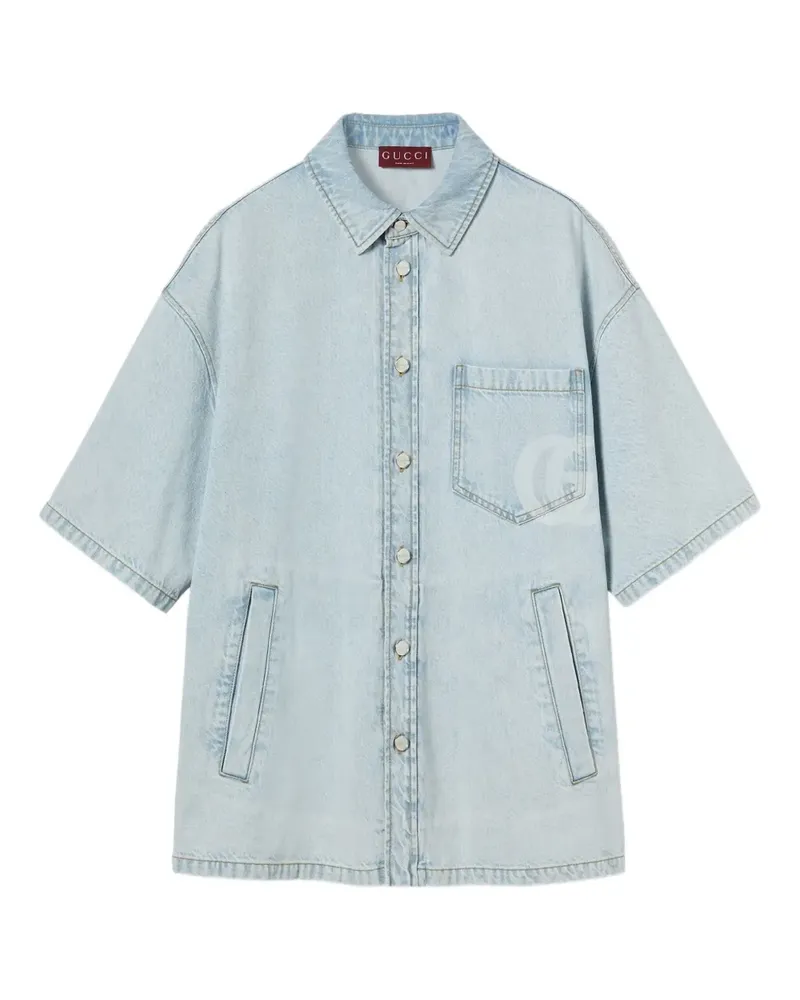 Gucci Kurzärmeliges Jeanshemd - Blau Blau