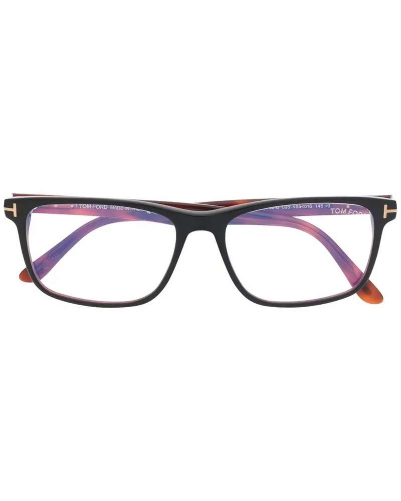 Tom Ford Eckige Brille in Schildpattoptik - Schwarz Schwarz