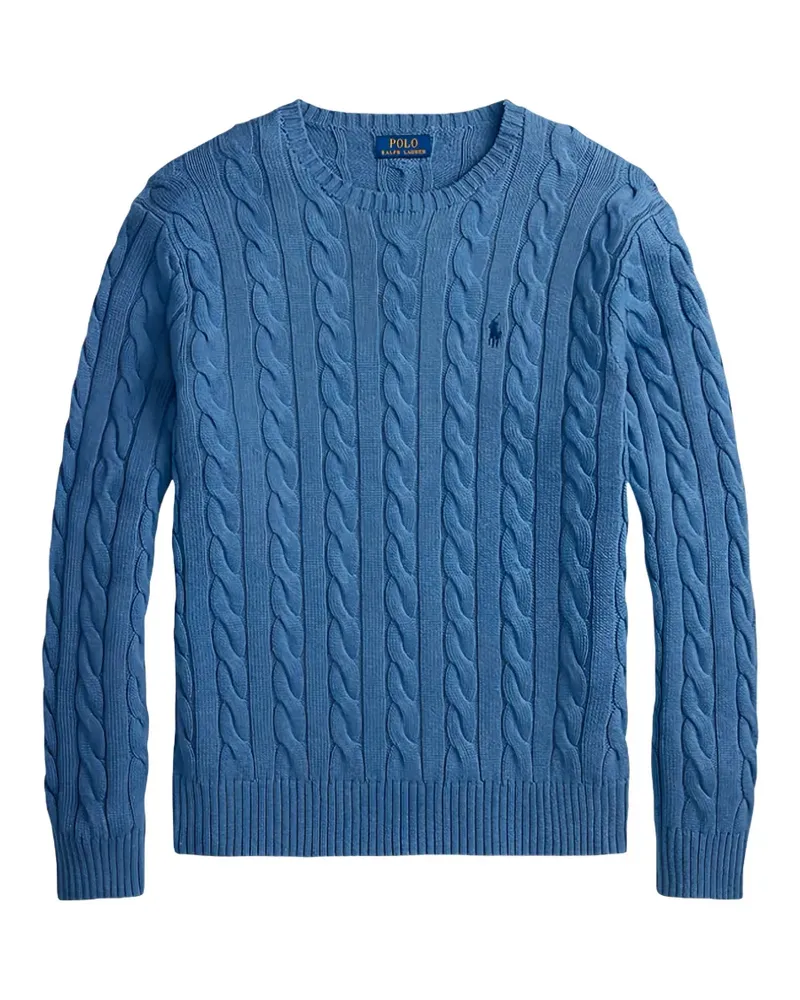 Ralph Lauren Pullover mit Zopfmuster und Logo-Stickerei - Blau Blau