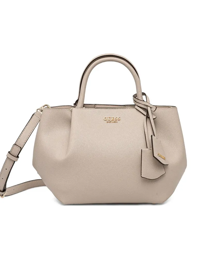 Guess Amorette logo-lettering tote bag - Nude Nude