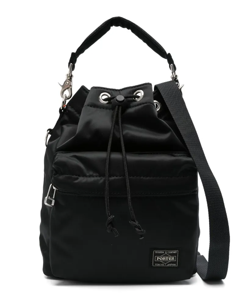 PORTER-YOSHIDA & CO Kuriertasche mit Logo-Patch - Schwarz Schwarz