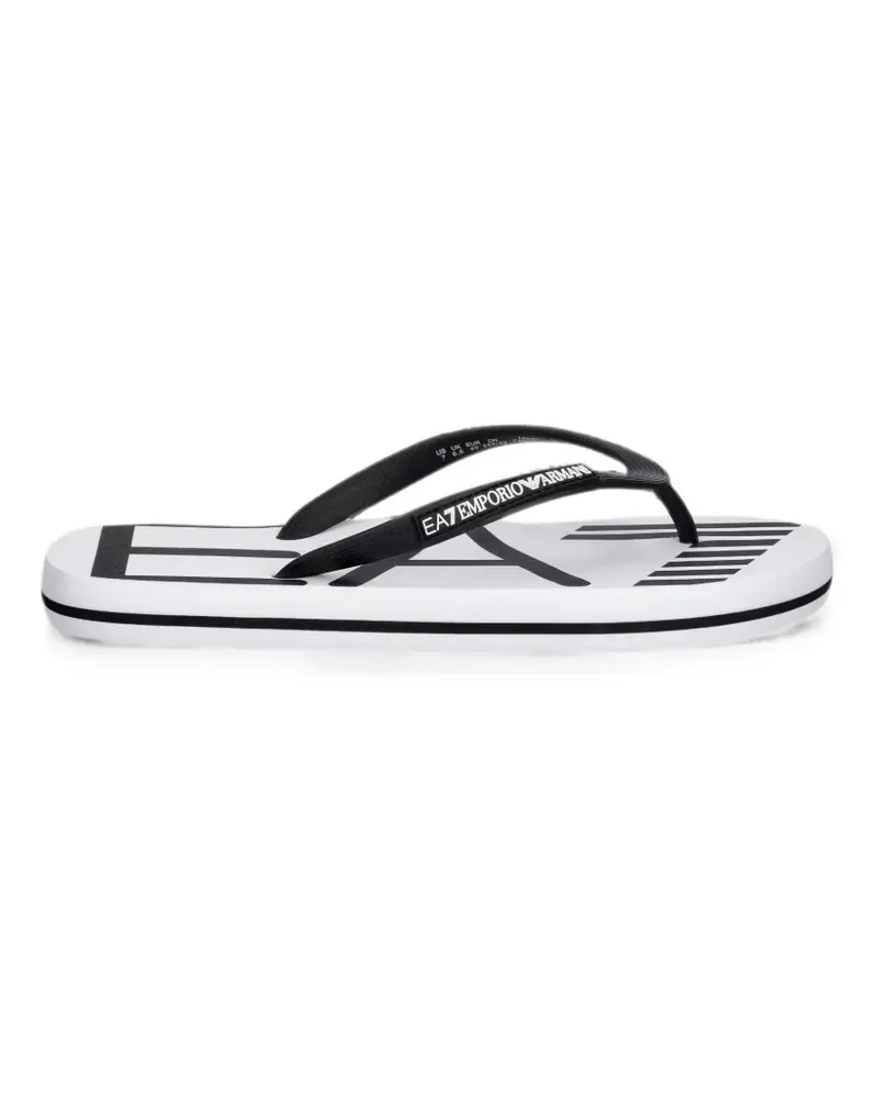 EA7 logo-lettering flip-flops - Weiß Weiß