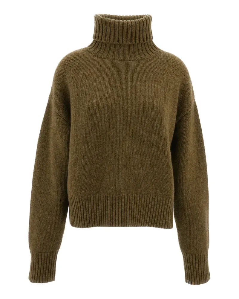 extreme cashmere Crop Xtra roll-neck cashmere sweater - Grün Grün