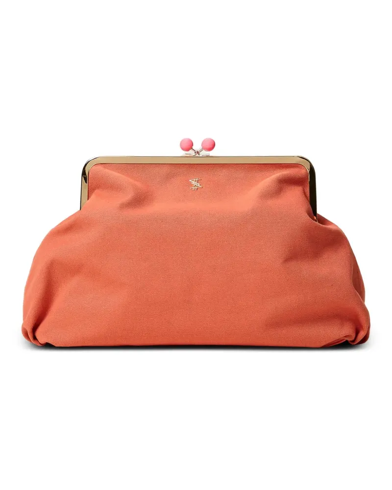 Twin-Set Myfo maxi canvas clutch bag - Orange Orange
