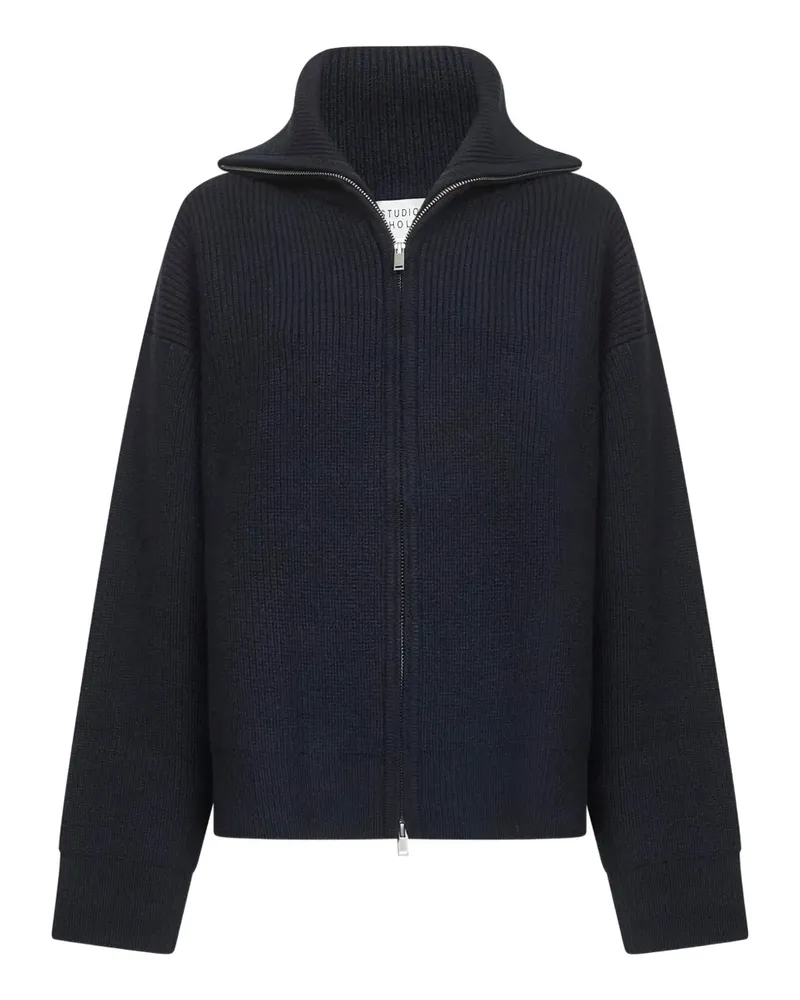 Studio Nicholson Gerippter Sandos Cardigan mit Reißverschluss - Blau Blau