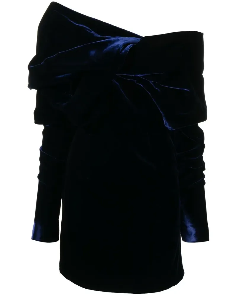 Tom Ford Gerafftes Minikleid aus Samt - Blau Blau