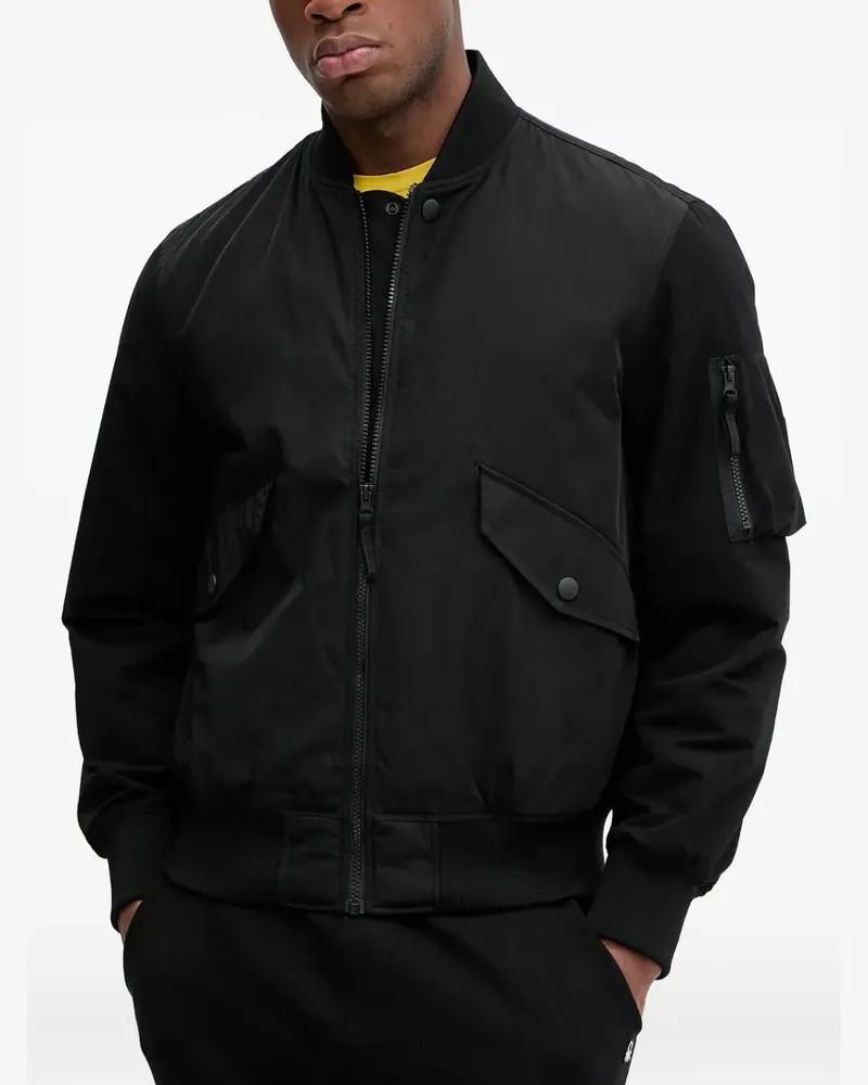 Benetton sleeve-pocket bomber jacket - Schwarz Schwarz