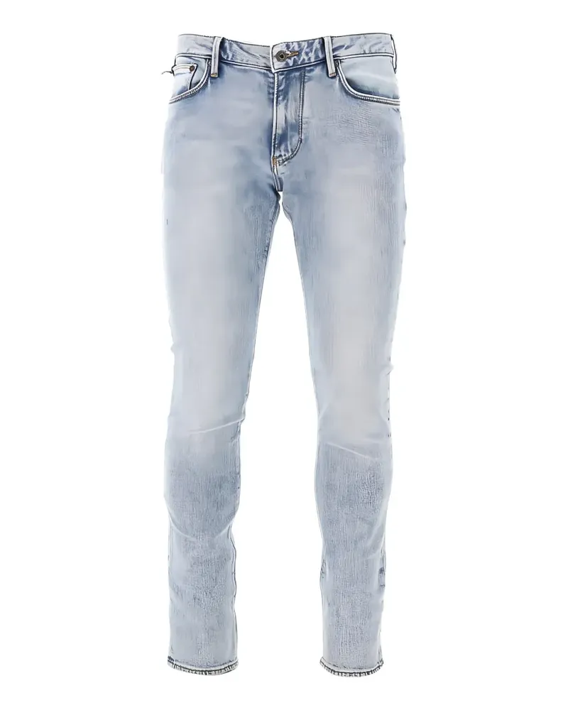 Emporio Armani five-pocket slim fit stone-washed jeans - Blau Blau