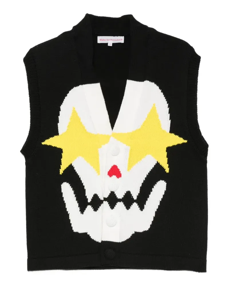 Walter van Beirendonck Starry Eyes Intarsien-Pullunder - Schwarz Schwarz