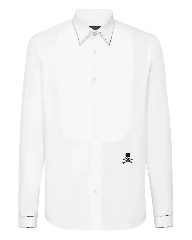 Philipp Plein Tie Cut Crystals Hemd - Weiß Weiß