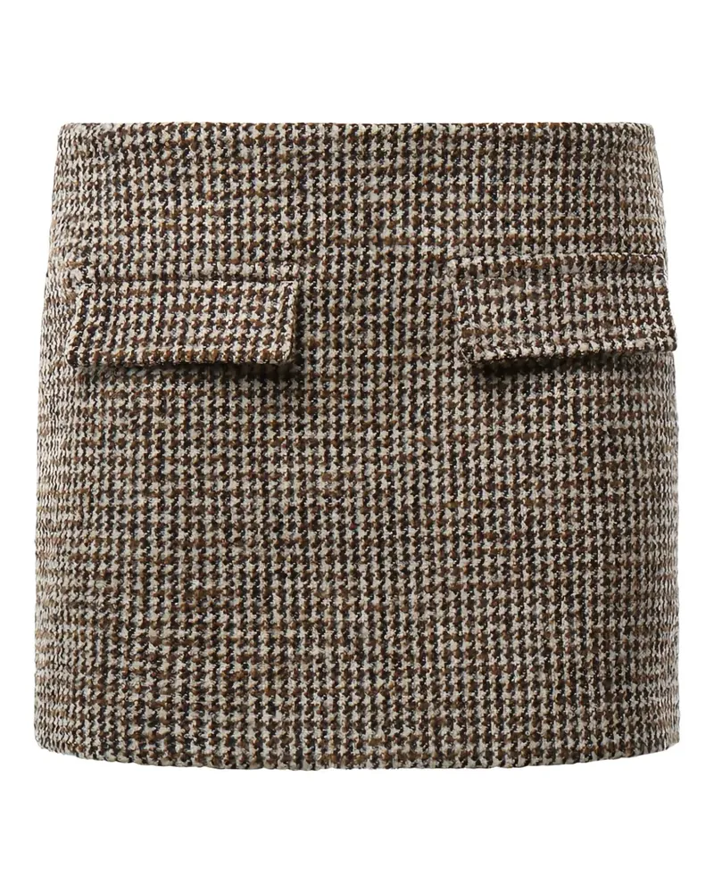 Dondup houndstooth-pattern flap-pocket skirt - Braun Braun