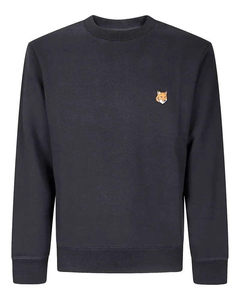 Kitsuné Sweatshirt mit Fuchskopf - Schwarz Schwarz