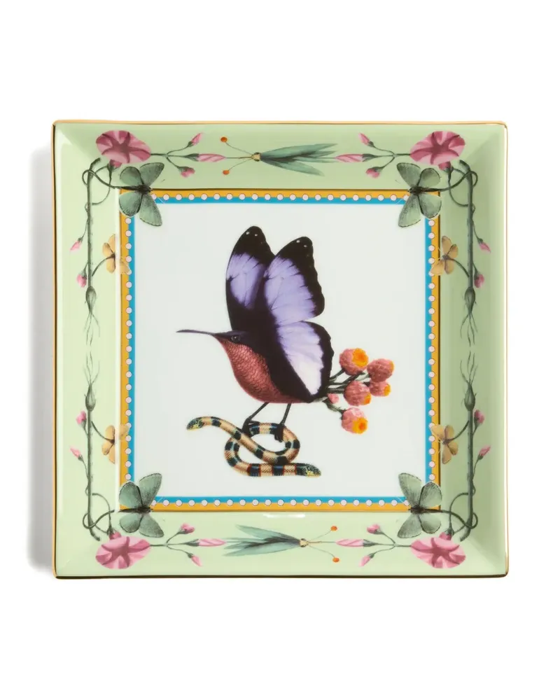 La DoubleJ Schmuckablage mit Schmetterling-Print (21cm x 21cm) - Grün Grün