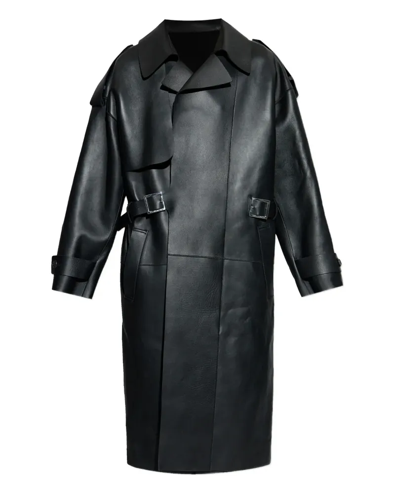 Dsquared2 Trenchcoat aus Leder - Schwarz Schwarz