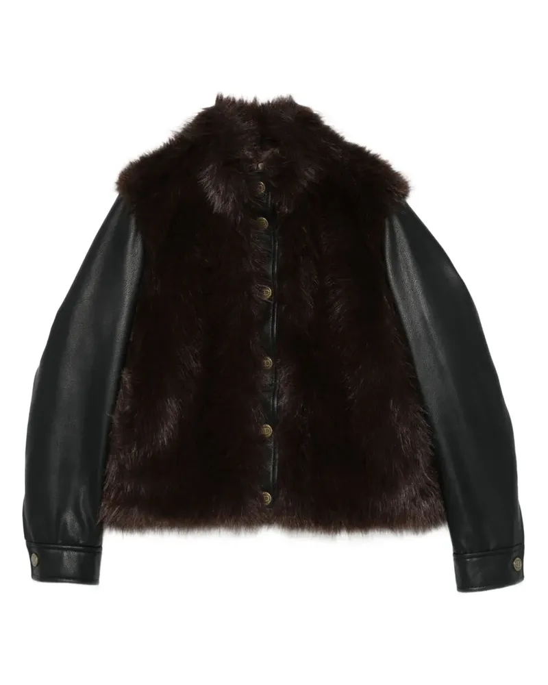 Twin-Set panelled-design long-sleeve jacket - Schwarz Schwarz