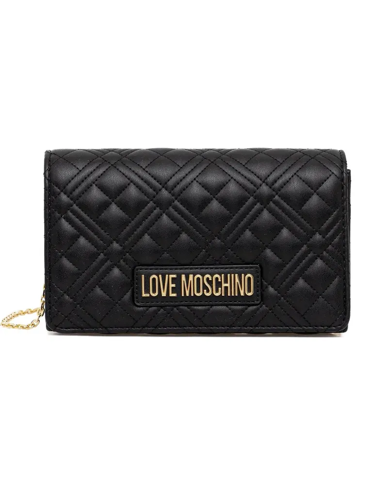 Moschino quilted-design chain-strap satchel - Schwarz Schwarz