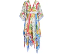 Tropical Destination Midikleid mit Kimono-Ärmeln - Weiß