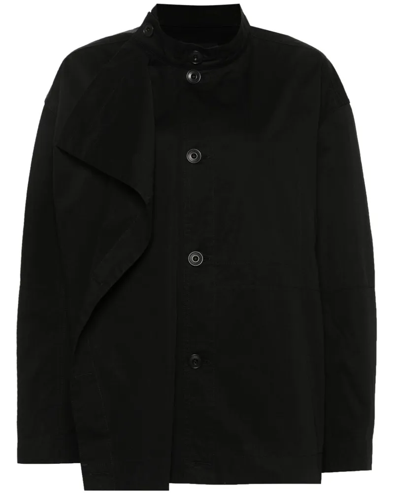 Christophe Lemaire Asymmetrische Jacke - Schwarz Schwarz