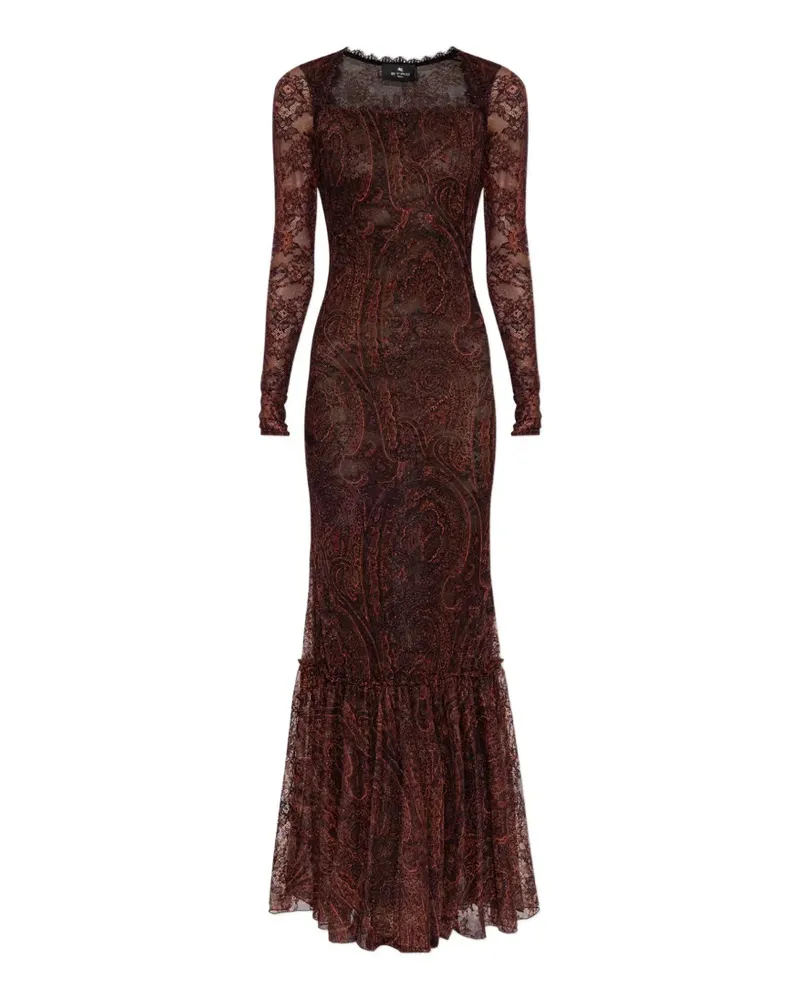 Etro Maxikleid mit Paisley-Print - Braun Braun