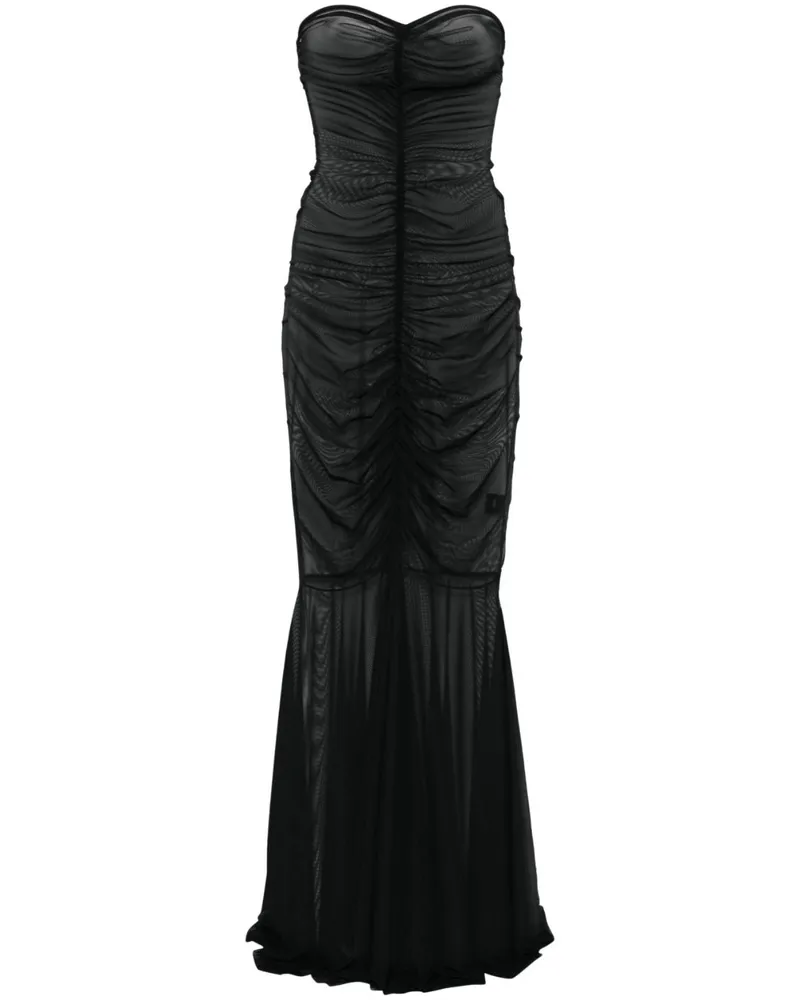Norma Kamali Schulterfreies Abendkleid - Schwarz Schwarz
