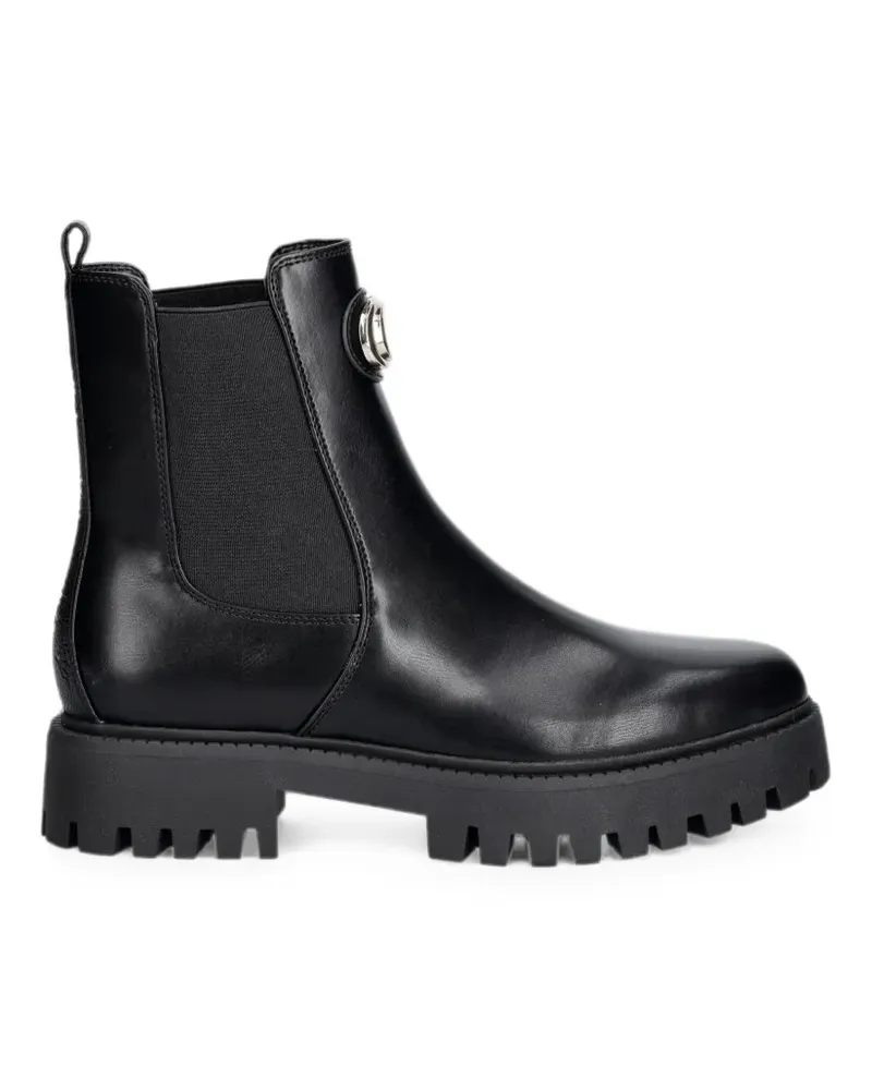 Guess Stiefel mit Logo-Schild und Profilsohle - Schwarz Schwarz