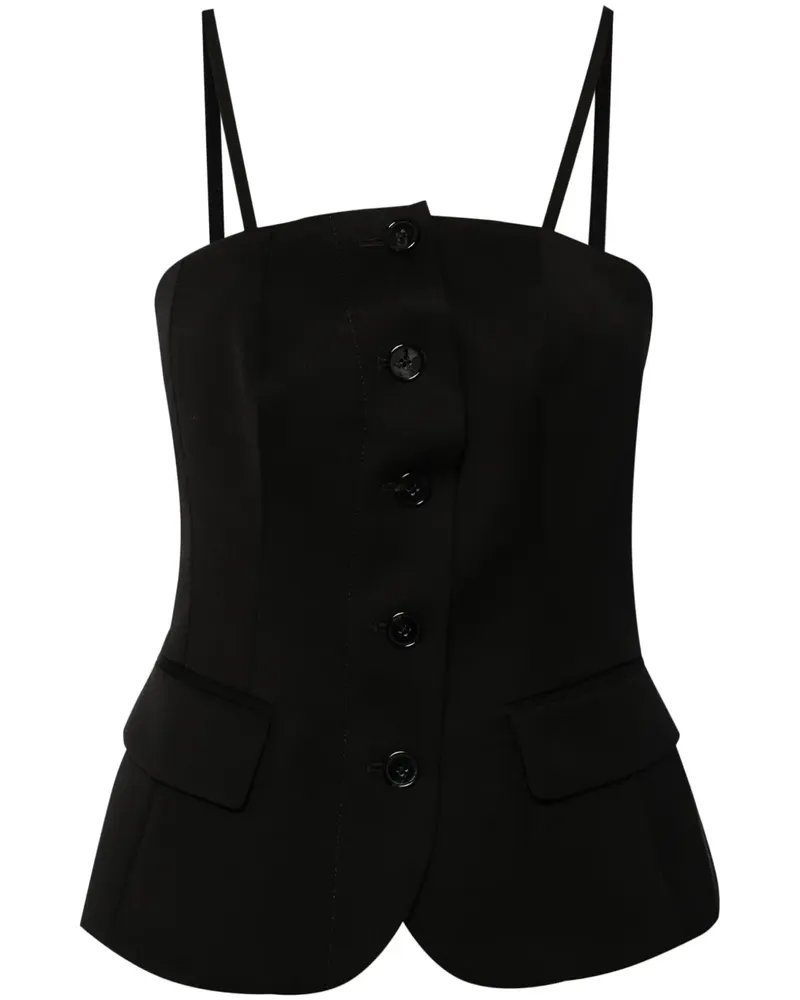 Dondup Tanktop mit Knöpfen - Schwarz Schwarz