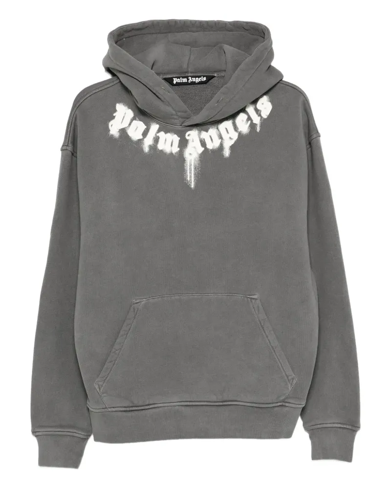 Palm Angels Hoodie mit Logo-Print - Grau Grau