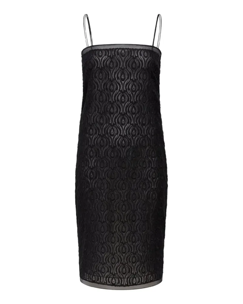 Another Tomorrow embroidered mini dress - Schwarz Schwarz