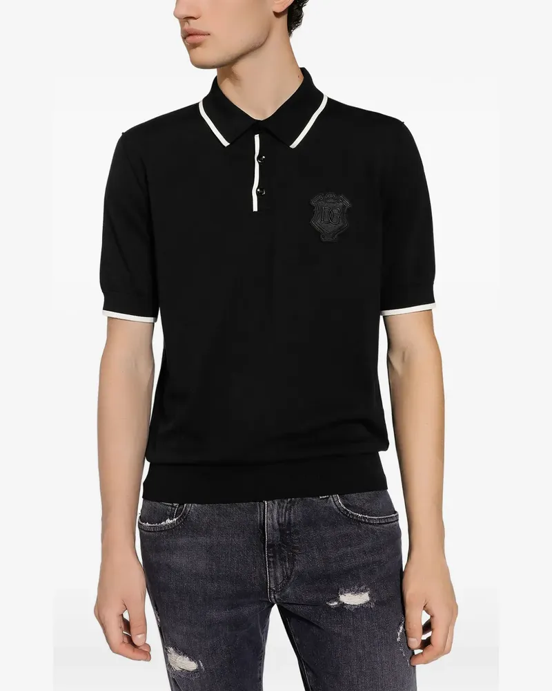 Dolce & Gabbana Poloshirt mit Logo-Stickerei - Schwarz Schwarz