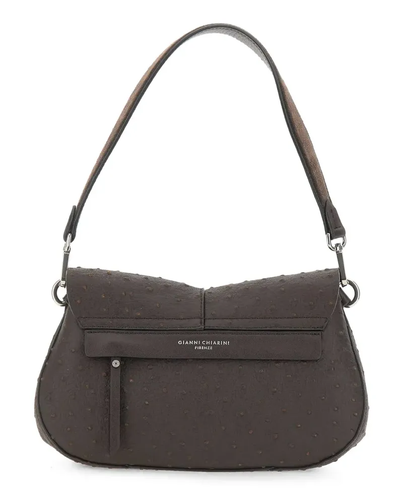 Gianni Chiarini Mittelgroße Helena Schultertasche mit Straußen-Effekt - Braun Braun
