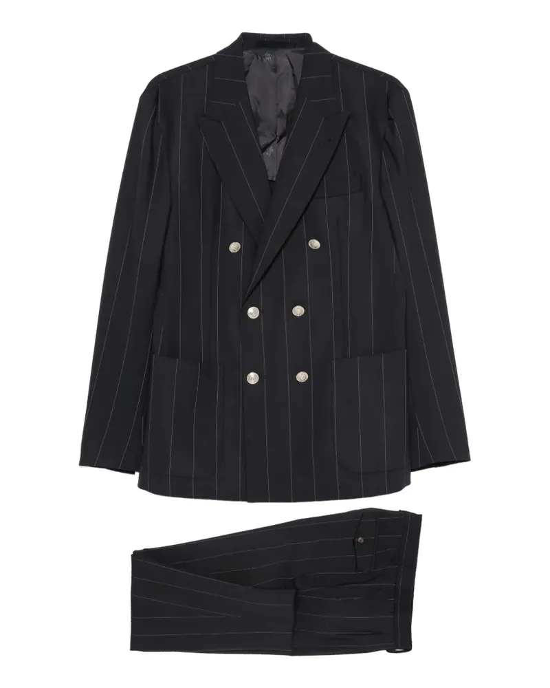 Eleventy pinstripe double-breasted suit - Blau Blau