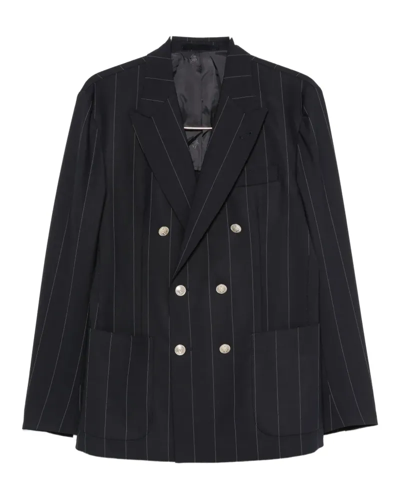 Eleventy pinstripe double-breasted suit - Blau Blau