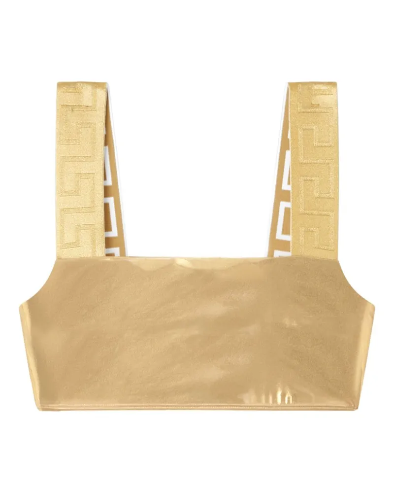 Versace Greca Border Bikinioberteil im Metallic-Look - Gold Gold