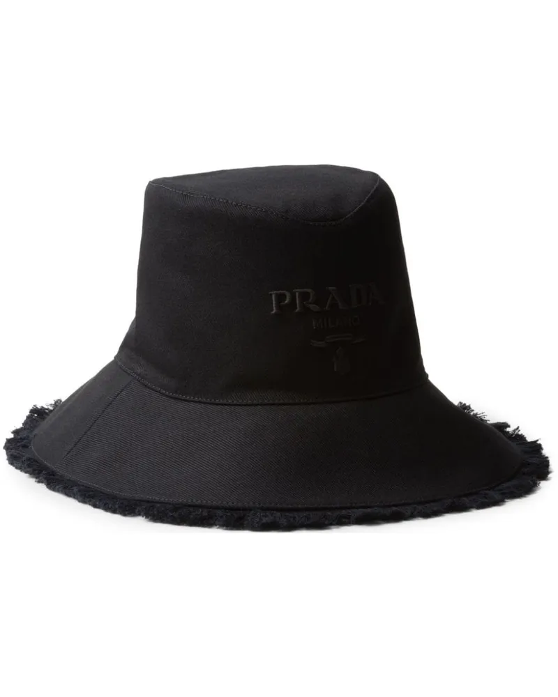 Prada Fischerhut mit Fransenborte - Schwarz Schwarz