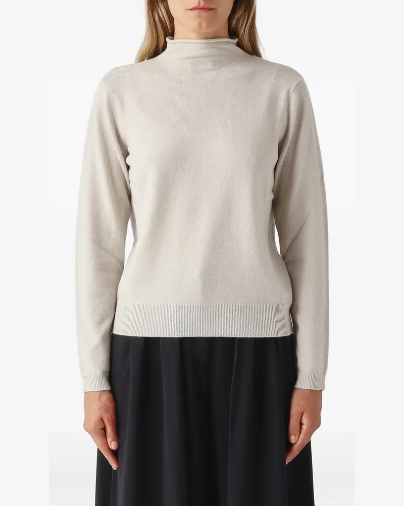 Max Mara Biada high-neck ribbed-trim sweater - Nude Nude