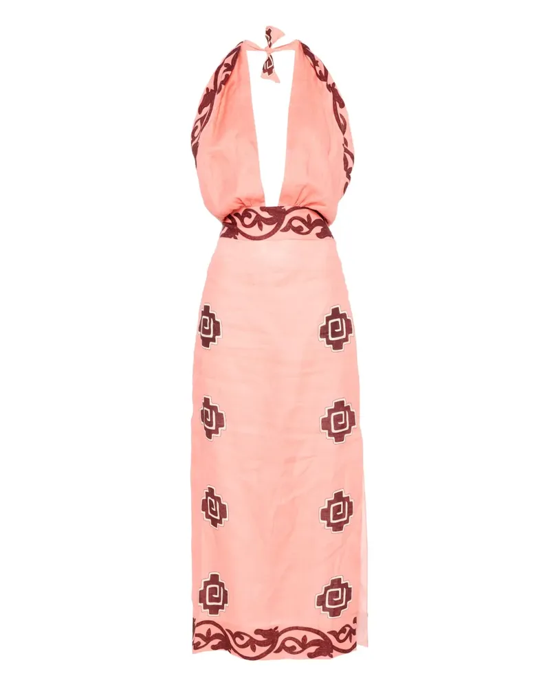 Johanna Ortiz Energetic Midikleid - Rosa Rosa