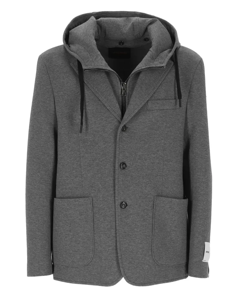 OFFICINA 36 hooded button jacket - Grau Grau