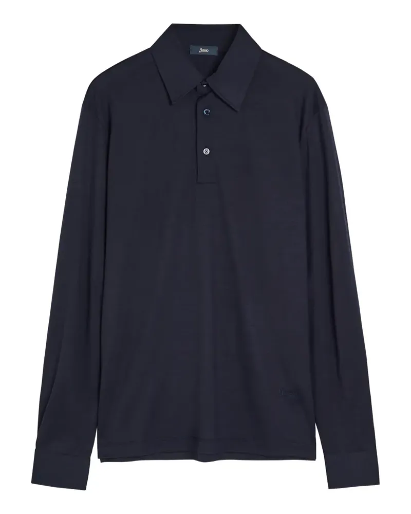 Herno Langärmeliges Poloshirt - Blau Blau