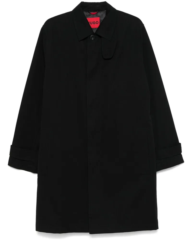 HUGO BOSS Einreihiger Trenchcoat - Schwarz Schwarz